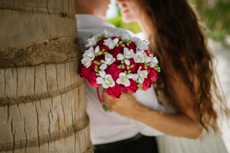 Букет «Красные пионы» – WedDesign | Свадьба в Доминикане