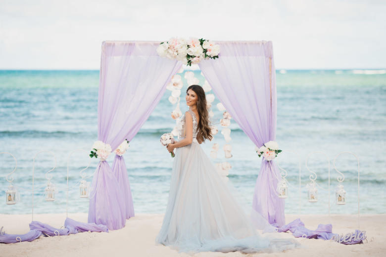 Лилово-пудровая свадьба в Доминикане Лилии и Алексея на пляже Cabeza de Toro – WedDesign | Свадьба в Доминикане